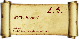 Léh Vencel névjegykártya